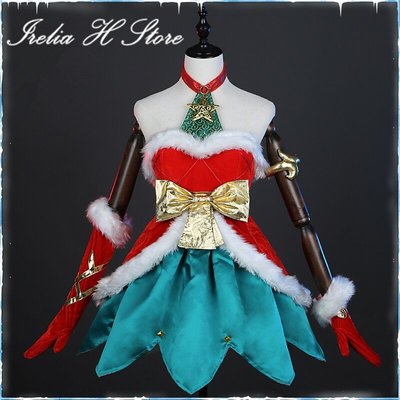 Irelia H 商店遊戲 LOL Jinx Cosplay 服裝雪節聖誕節金克斯禮服女萬聖節服裝-輝輝好物