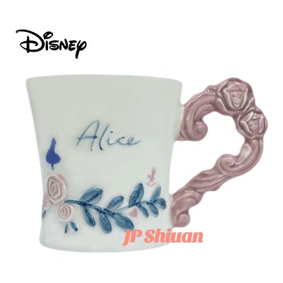*現貨*日本DISNEY 迪士尼 Alice 愛麗絲 330ml 浮雕造型 陶瓷 馬克杯 杯子 咖啡杯 茶杯 瓷器 磁器