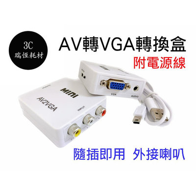 AV轉VGA 轉換器 AV VGA 監控轉VGA AV to VGA 老電視救星 監視器 轉換盒 任天堂 PS2 紅白機