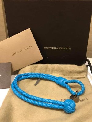 ⭐自留⭐全新專櫃正品 Bottega Veneta BV 編織手環 天空藍