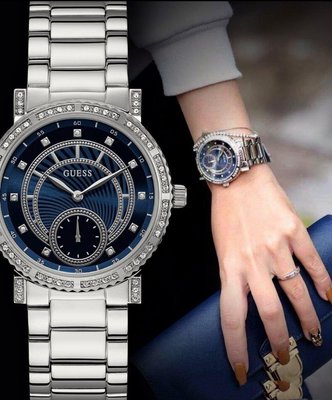 正品GUESS手錶(W1006L1)星座系列 不銹鋼錶帶 女生 石英 腕錶 38mm