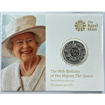 英國女王 90歲生日 銀幣 紀念幣 大壽 誕辰 伊莉莎白二世 玫瑰花 花紋 皇室 王室 硬幣 收藏品