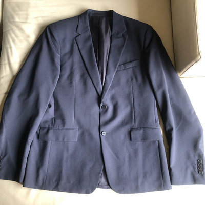 [品味人生2] 保證正品 PRADA 深藍色 西裝外套 size 56 適合XL或 XXL