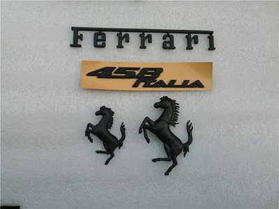 法拉利 458 italia 馬標 字母標 Ferrari 車標 亞光黑改裝套件汽車改裝-雙喜生活館