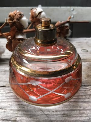 法國老香水瓶 淡紅色 歐洲古董老件(04_C-13-02)【小學樘_歐洲老家具】