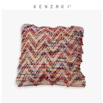 KENZAKI 印度進口手工編織羊毛抱枕現代簡約摩洛哥風格沙發墊靠墊熱心小賣家