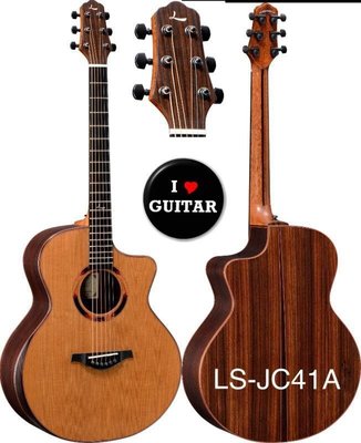 麗星（Le Chant)LS-JC41A 加拿大紅松單板/印度玫瑰木合板 面單民謠吉他iGuitar強力推薦