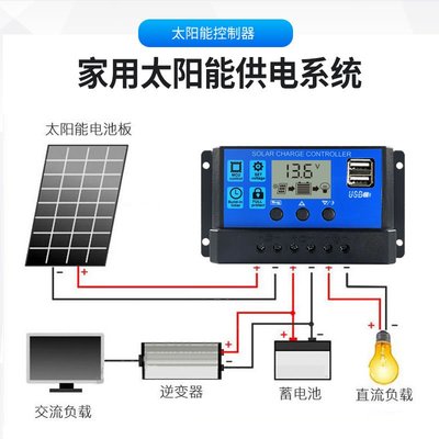 新品太陽能控制器12v24v全自動通用太陽能板控制器家用路燈光伏/