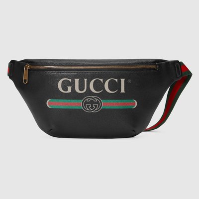 Gucci 530412經典LOGO印花皮革腰包 胸口包 肩背包 JI-CH000