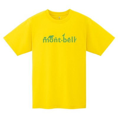 【mont-bell】1114154 YL 黃 Wickron LOGO 抗UV吸濕排汗短袖T恤休閒衫圓領