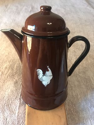老歐洲 琺瑯搪瓷公雞咖啡壺 手沖壺 茶壺