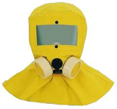 [ BaBa ] NP-312 噴漆頭巾罩  黃色PVC夾網布  厚0.35 x長400mm  可更換塑膠鏡片二片
