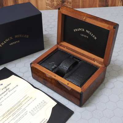 二手 Franck Muller 法蘭克穆勒 原廠 胡桃木紋 高級木盒 手錶盒 證書皮夾