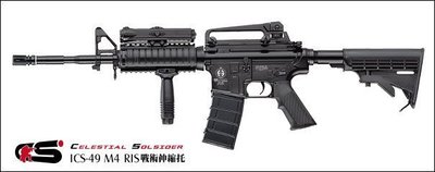 【翔準 軍品 AOG】ICS M4 戰術系列 RIS戰術伸縮托 運動版 電動長槍 生存遊戲及收藏-049-1