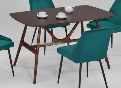 【N D Furniture】台南在地家具-北歐簡約質感胡桃色橡膠木全實木135cm餐桌/辦公桌*BG
