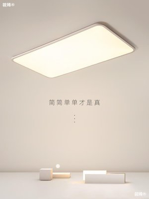 超薄客廳吸頂燈現代簡約大氣大燈家用白色1cm極簡長方形大廳主燈