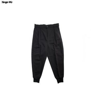 [YANGO] 自創品牌 設計 寬鬆束口褲 低檔 西裝彈性布 縮口褲 jogger pants 穿搭 球鞋 YZZEY