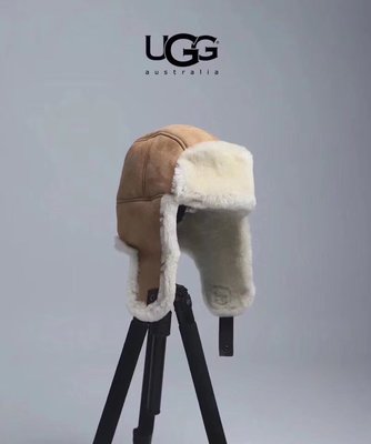 【全新正貨私家珍藏】 UGG Up Flap Water Resistant Sheepskin Hat 男女同款羊皮帽