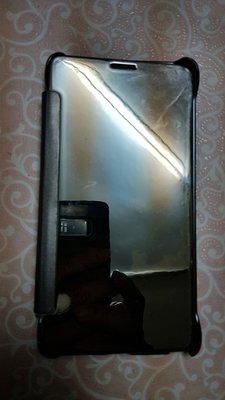 賣二手 銀色外殼為鏡子造型 SAMSUNG Note 4 N910U 保護殼 (翻頁保護殼 造型)手機殼 保護套 清水套