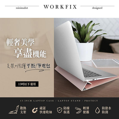 鶴雲網路 Workfix 渥克斯 13吋拉絲皮革質感支架保護套/筆電包 Apple Macbook Air適用 全新
