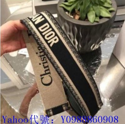 里昂二手正品 99新 Dior 迪奧 J'adior 深藍 logo 帆布 肩背帶 現貨