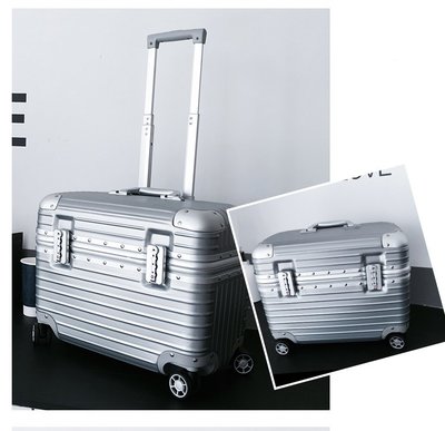銀色拉桿式登機箱/行李箱 鋁框 TSA海關防爆鎖 9.9成新 上翻蓋 攝影箱 化妝箱 18吋 20吋 萬向輪