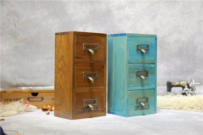 Boo zakka 收納櫃 原木 三層 三格 木櫃 3層 3格抽屜 深木色 木盒收納 展示櫃 生活雜貨 OLA09C3