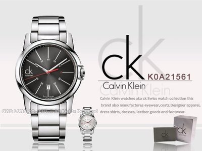 CASIO手錶專賣店 國隆 CK手錶 Calvin Klein K0A21561 黑不鏽鋼_經典款男錶_保固一年_開發票