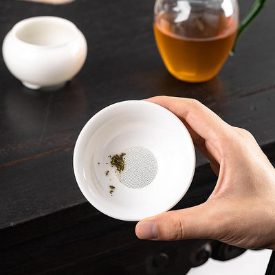 茶漏茶濾羊脂玉白瓷茶葉過濾網泡茶陶瓷公道杯一體濾茶器茶具配件