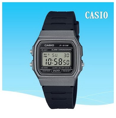 經緯度鐘錶 CASIO手錶  復古造型電子錶 當兵 學生 輕便穿搭風格 台灣卡西歐公司貨【↘430】F-91WM-黑灰