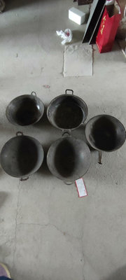【二手】銅鍋，重量不一，不一樣 尺寸見圖。標為單個，《一》4641【如意坊】擺件  老物件 老貨