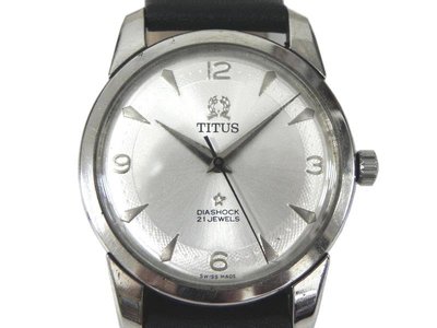 [專業模型] 機械錶 [TITUS 1408206] 鐵達時典圓型[銀白色面]手上鍊/古董/時尚/軍錶