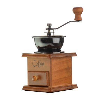【熱賣精選】咖啡工具 咖啡裝備復古手搖木盒磨豆咖啡機機陶瓷磨心咖啡豆研磨器Coffee Grinder
