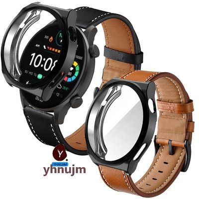 熱銷 適用於 Haylou Solar Plus RT3 智能手錶錶帶的真皮錶帶替換帶適用於 Haylou 手錶 RT3 外殼--可開發票