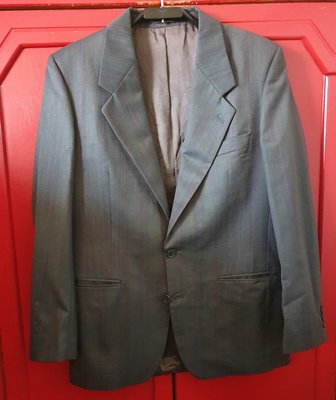 YSL 法國製~鐵灰色羊毛(100%)西裝外套