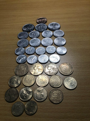 【二手】日本回流，一共36枚法朗幣。其中10法郎1枚，5法郎3枚，1 古董 舊貨 老貨 【華夏禦書房】-3859