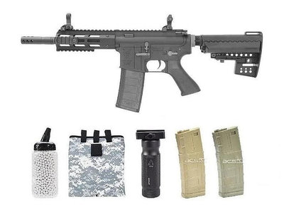 ((倖存者))送回收袋彈匣BB彈握把 King Arms M4 TWS電槍 電動槍      贈品 ：回收袋、彈匣x2、BB彈、握把