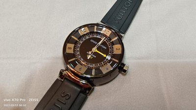 正品 LV 機械錶 Louis Vuitton Tambour GMT Q113k 二地時間 時尚 流行