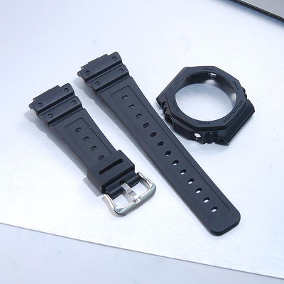 適配卡西歐農家橡樹ga2200 2210改裝黑色樹脂錶殼錶帶錶帶配件