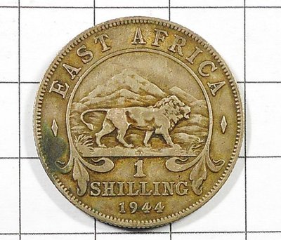 MA091 英屬東非1944年 獅子 1 shilling銀幣