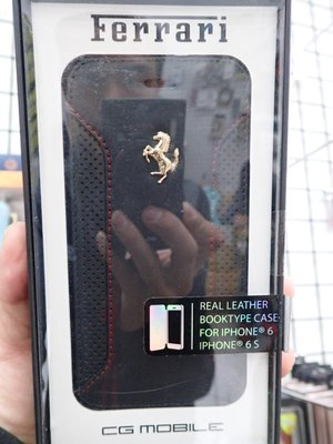 伍 法拉利 Apple Iphone 6 i6 6S 4.7吋 真皮掀蓋 皮套 小6 法拉F12皮 黑色