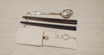 Cuckoo布穀 環保餐具收納袋 筷子袋 組合筷專用 手繪情侶兔子款