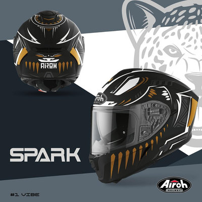 AIROH SPARK #1 黑豹 全罩式安全帽 亞洲版型 台灣公司貨