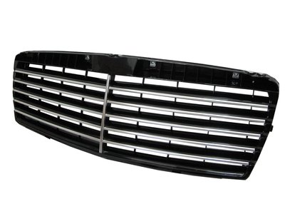 卡嗶車燈 Benz 賓士 E-CLASS W210/T210 95-99 11線 內框 水箱罩/水箱護罩 電鍍黑 V1