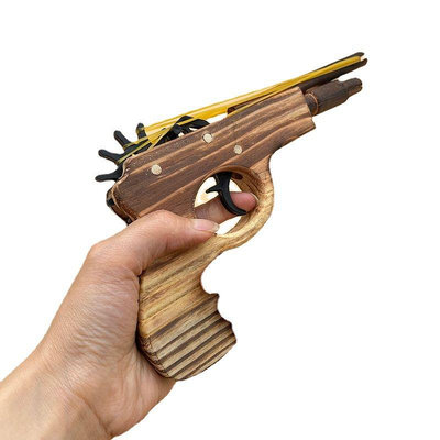 👩👧👦雙寶媽生活館👩👧👦 木製橡皮筋手槍 木製槍 手槍 連續發射 玩具