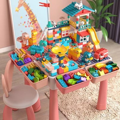 兒童積木桌多功能大號兼容樂高積木顆粒拼裝玩具寶寶男孩女孩