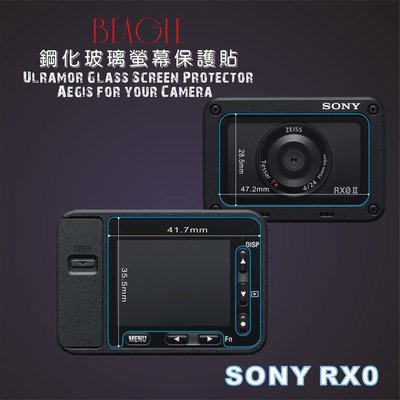 (BEAGLE)鋼化玻璃螢幕保護貼 SONY RX0 專用-可觸控-抗指紋油汙-9H-台灣製-2片式全玻璃