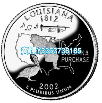 全新美國25分硬幣 50州紀念幣 2002年P版路易斯安那州 24.3mm 紙幣 錢幣 紀念幣【古幣之緣】1666