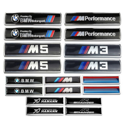 BMW 2 件/套 M Power M3 M5 AC Hamann 金屬汽車標誌側車身貼紙汽車後徽章貼花適用於寶馬 E8