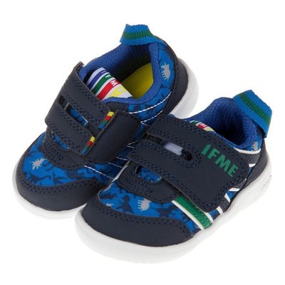 童鞋(12.5~15公分)日本IFME藍色恐龍超輕量寶寶機能學步鞋P9VSA2B